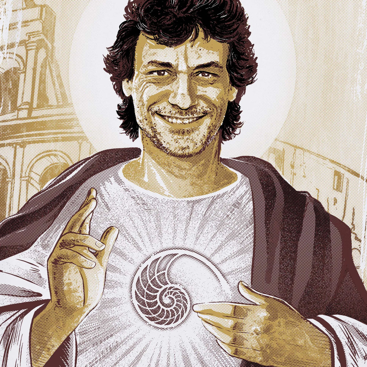 Camiseta manga corta Santa Angela blanco clásico