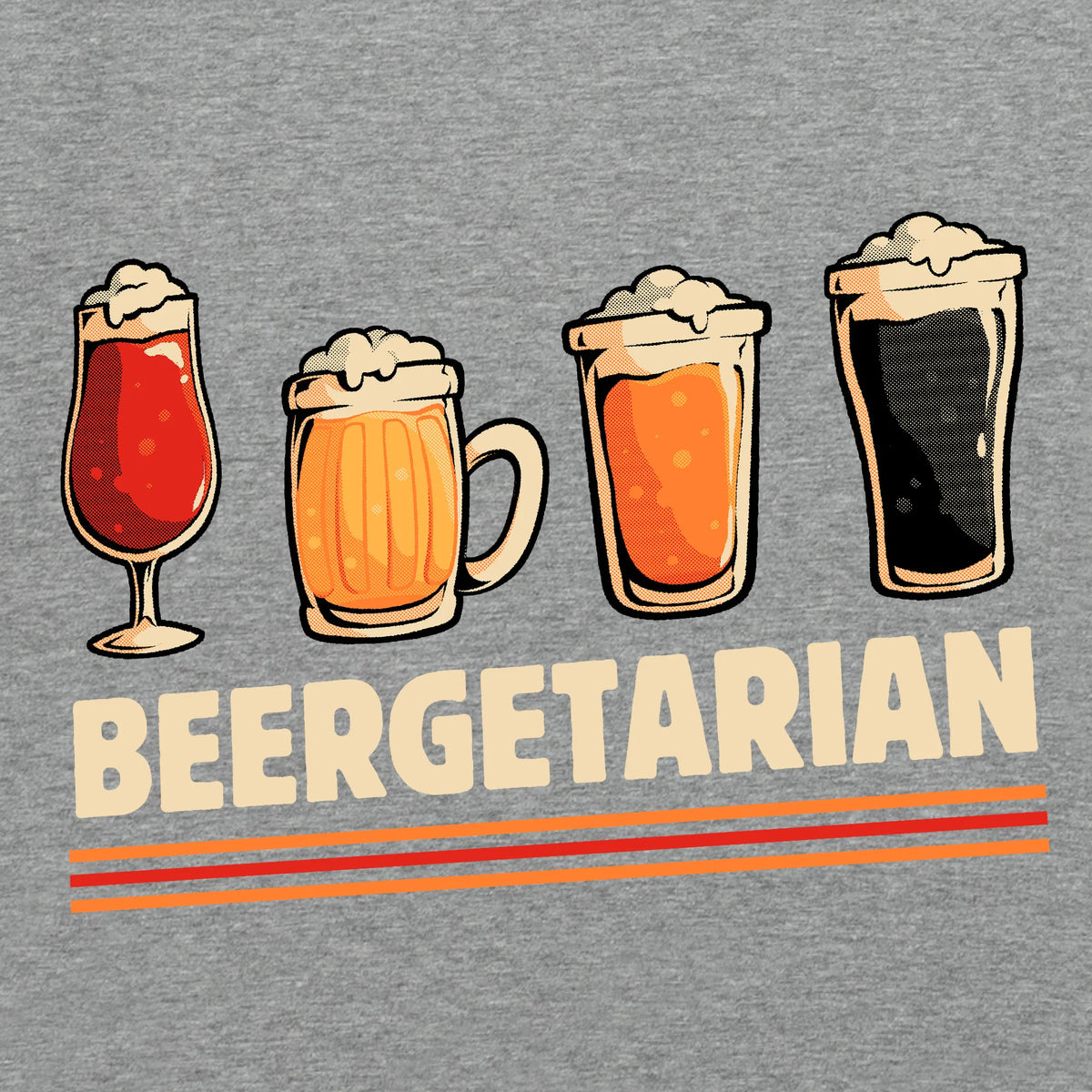 Camiseta manga corta Beergetarian gris mezcla