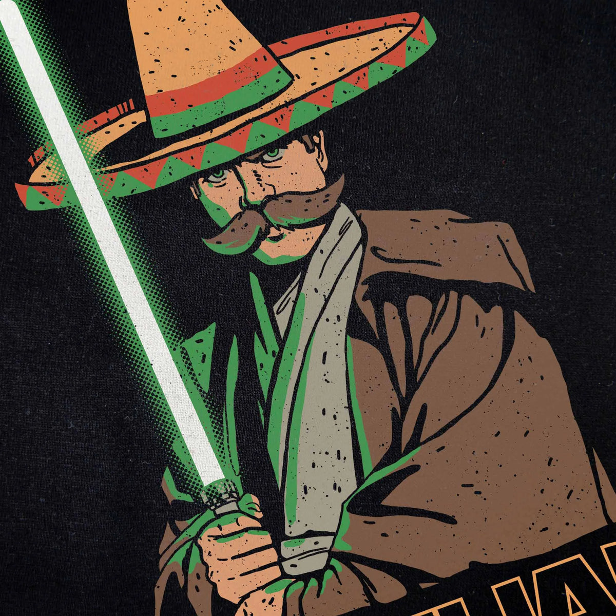 Camiseta manga corta Obi Juan negro profundo