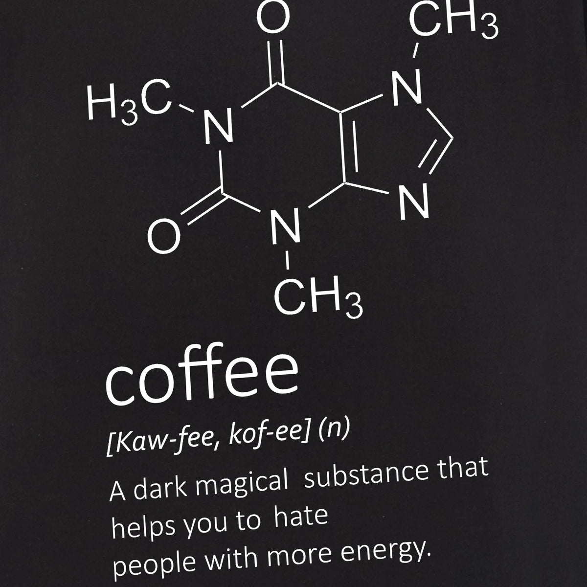 Camiseta manga corta Caffeine negro profundo