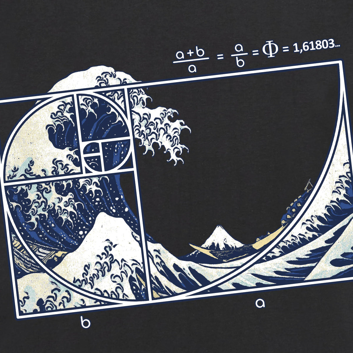 Camiseta manga corta The Great Fibonacci Wave gris ratón
