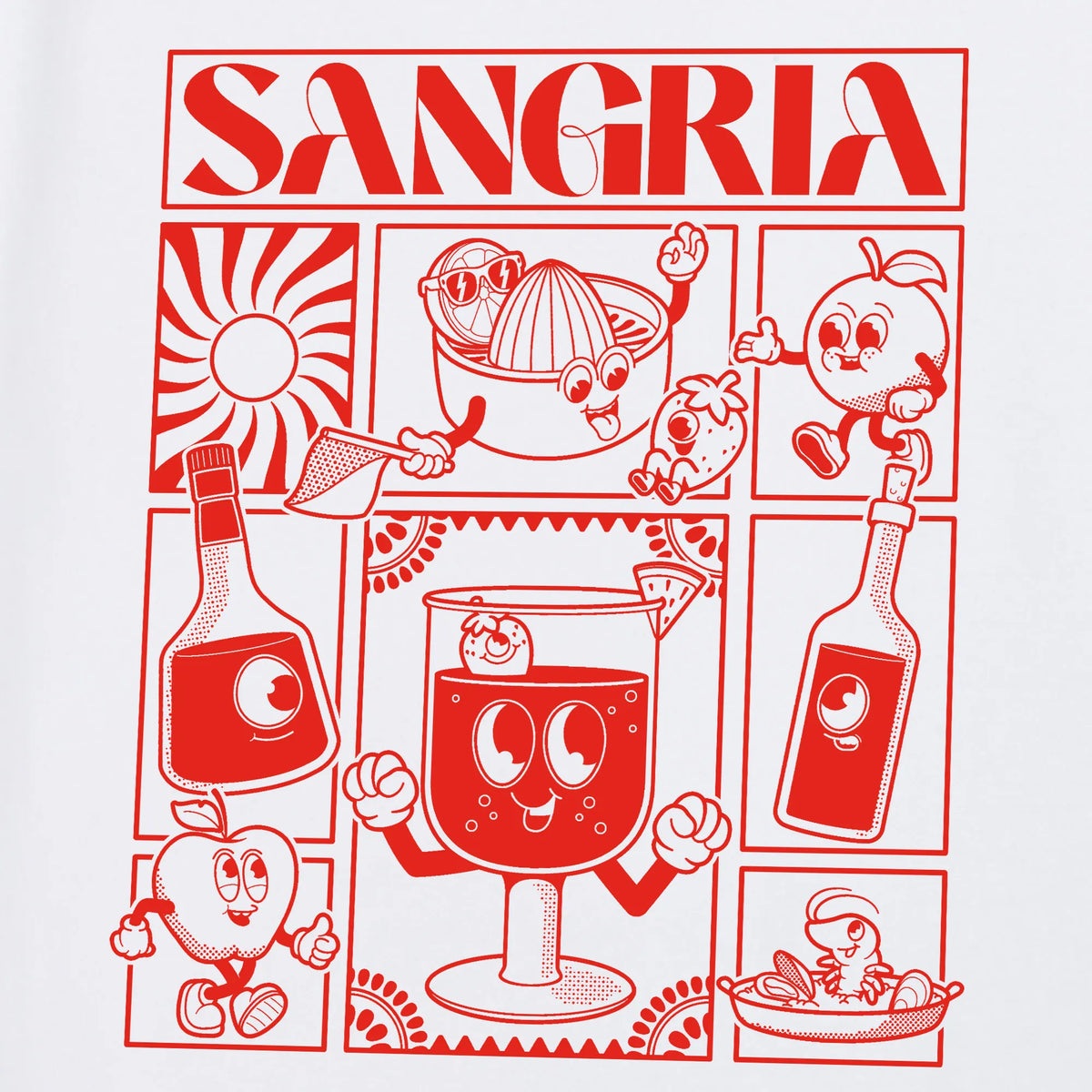Camiseta manga corta Sangria blanco clásico