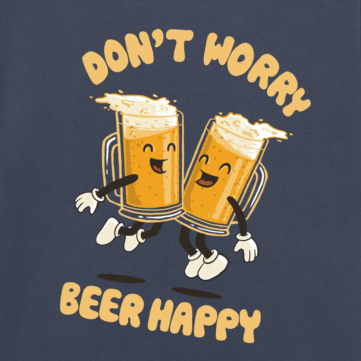 Camiseta manga corta Dont Worry Beer Happy azul vaquero