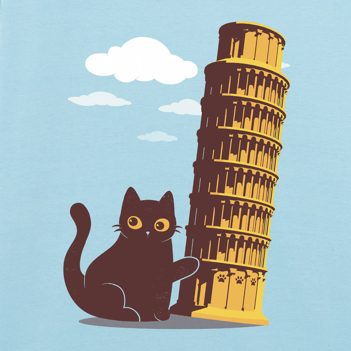Camiseta manga corta Gatto Di Pisa azul celeste