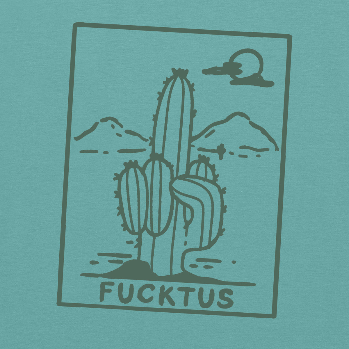 Camiseta manga corta Fucktus verde hoja mujer