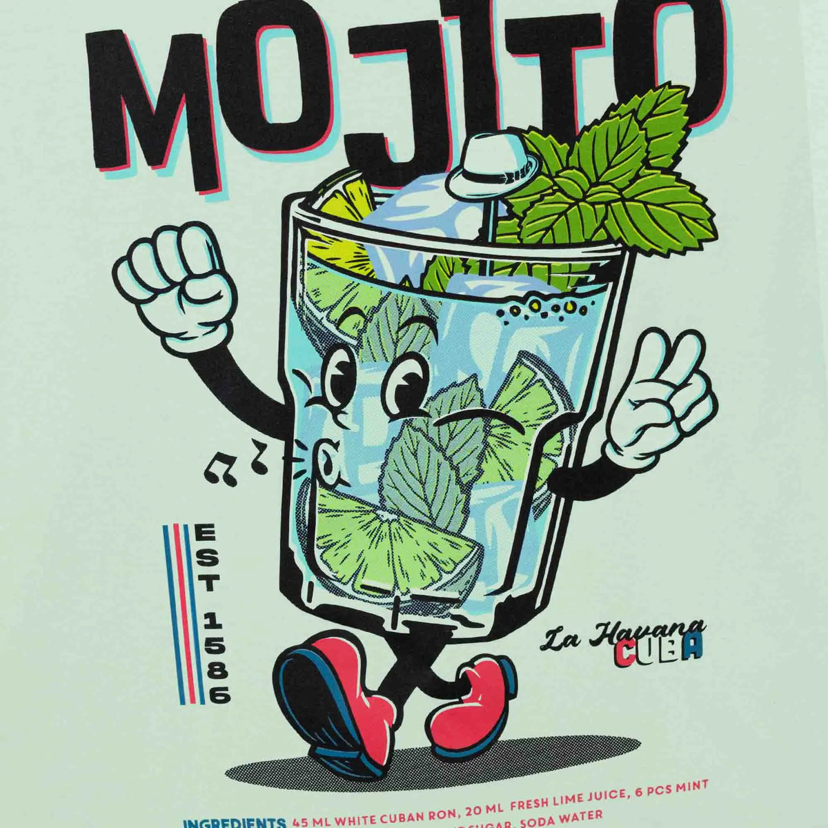 Camiseta manga corta Mojito Cocktail verde menta