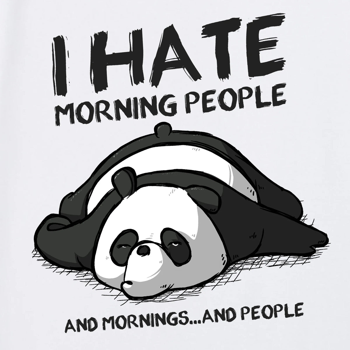 Camiseta manga corta I Hate Morning People blanco clásico