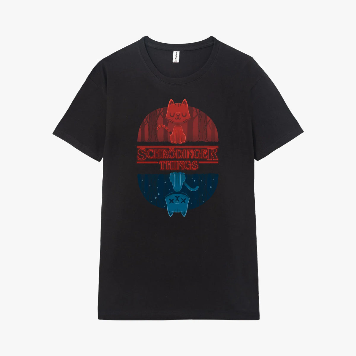 Camiseta manga corta Schrodinger Things negro profundo