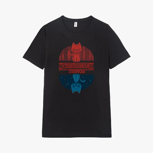 Camiseta manga corta Schrodinger Things negro profundo