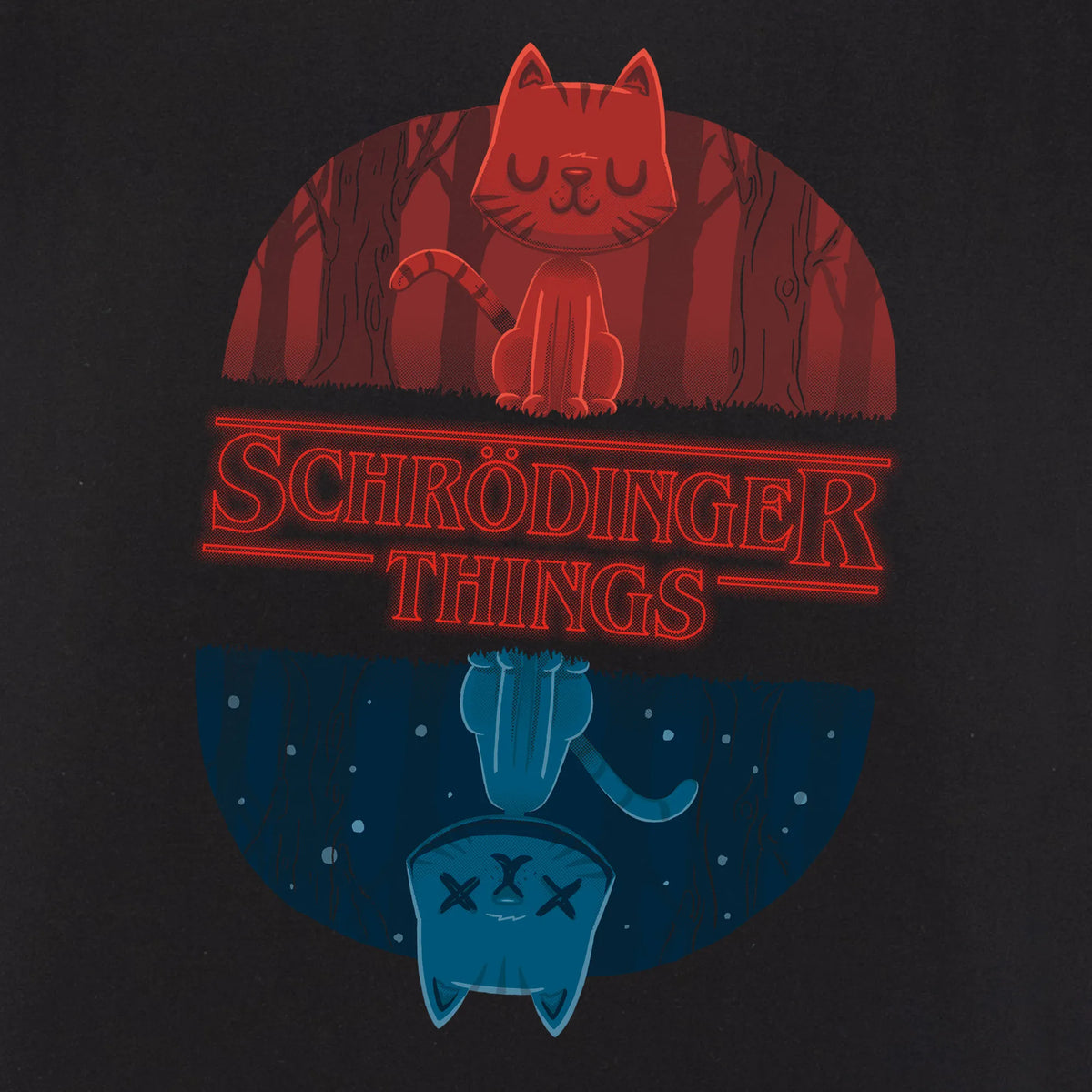 Camiseta manga corta Schrodinger Things negro profundo