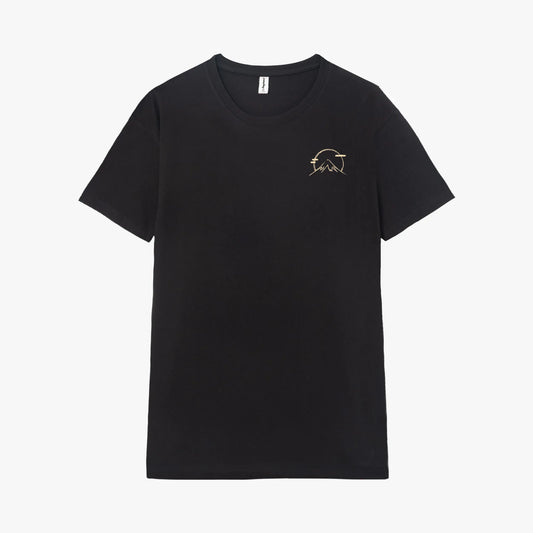 Camiseta manga corta Coffee Cat in Mt Fuji negro profundo