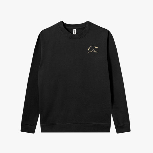 Sudadera sin capucha Coffee Cat In Mt Fuji negro profundo