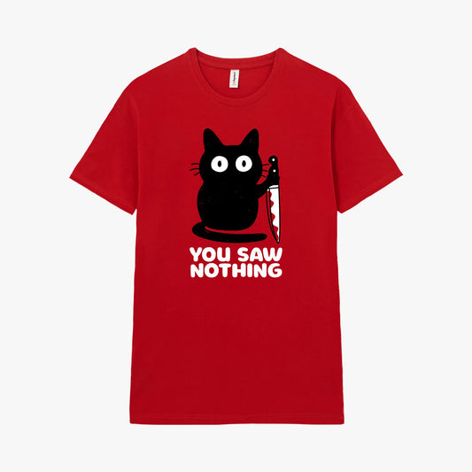 Camiseta manga corta You Saw Nothing rojo pimienta