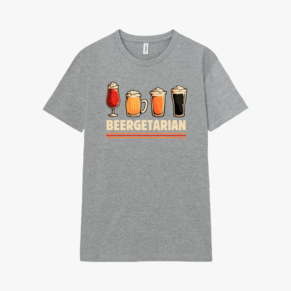 Camiseta manga corta Beergetarian gris mezcla