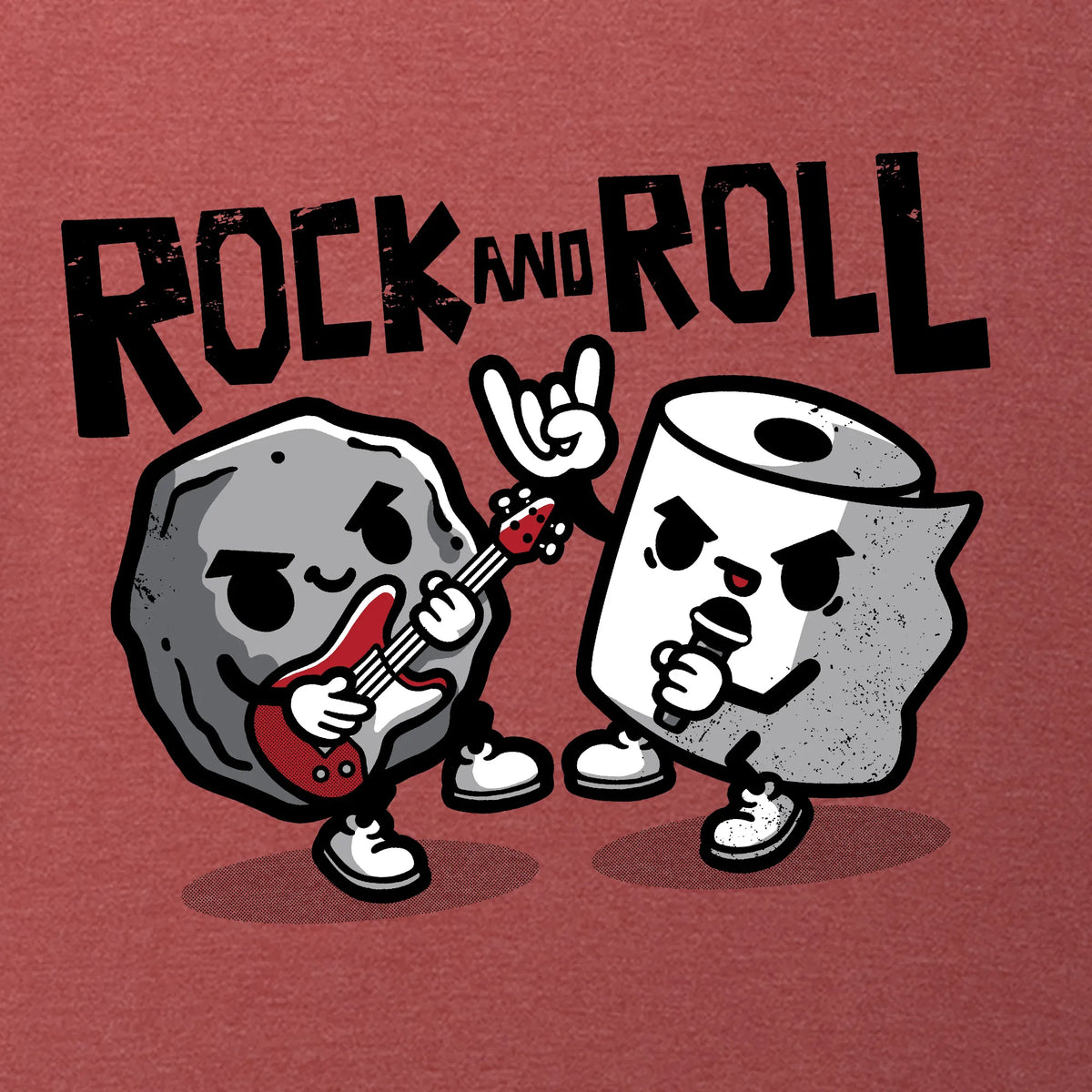 Camiseta manga corta Rock And Toilet Roll rojo burdeos vigoré
