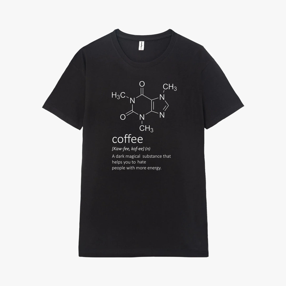 Camiseta manga corta Caffeine negro profundo