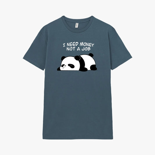 Camiseta manga corta I Need Money azul profundo