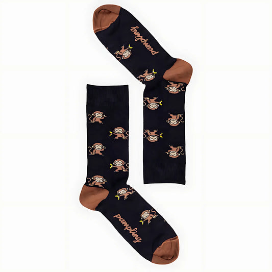 Calcetines largos Crazy Monkey negro profundo