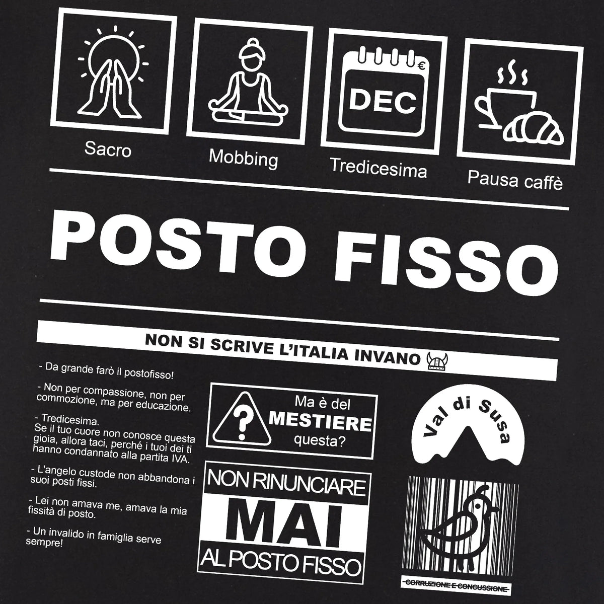 Camiseta manga corta Fissità Label negro profundo