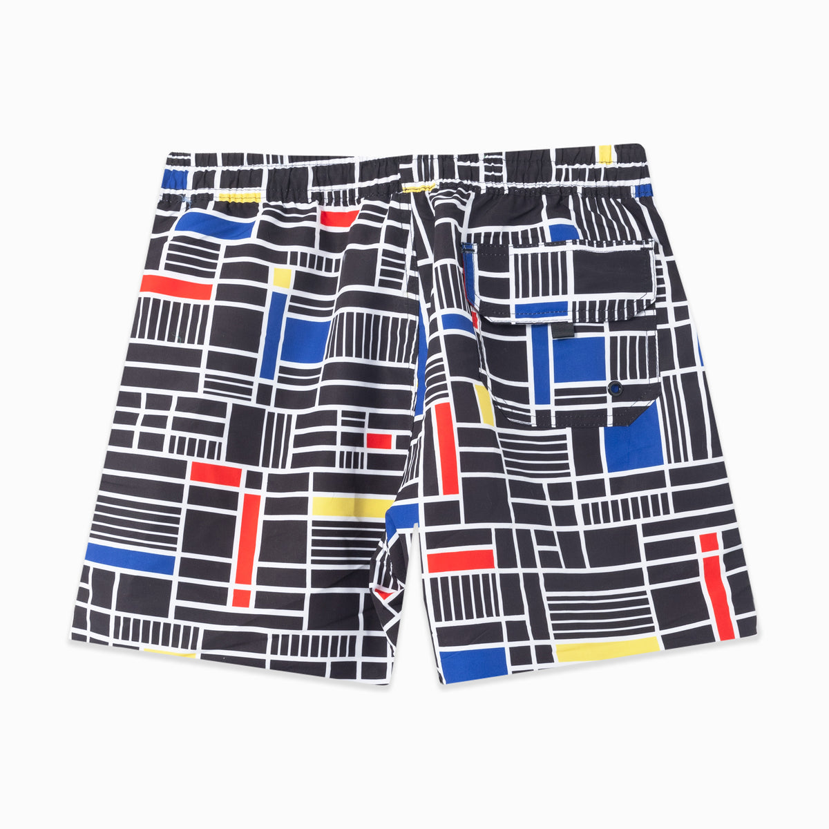 Bañador Map Lines Mond negro profundo hombre