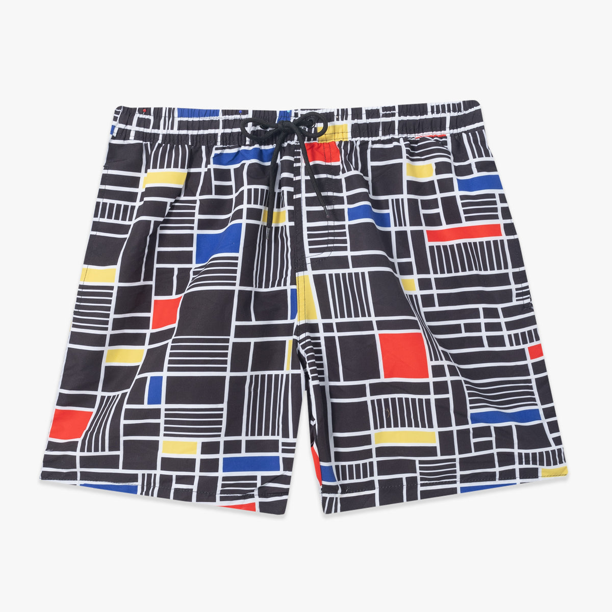 Bañador Map Lines Mond negro profundo hombre