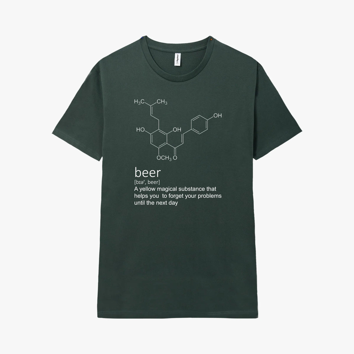 Camiseta manga corta Beer Definition verde bosque