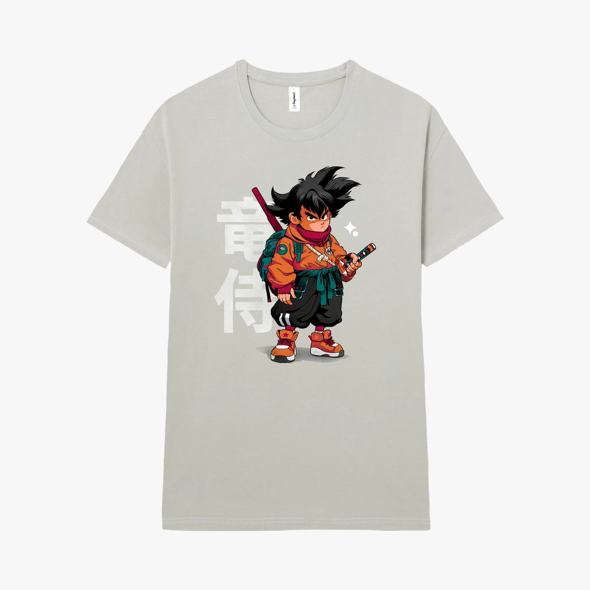 Camiseta manga corta Samurai Dragon gris pacífico