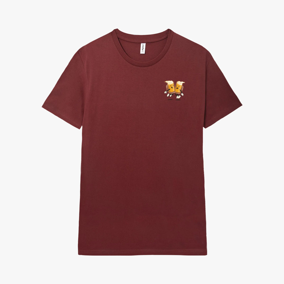 Camiseta manga corta Dont Worry Beer Happy rojo arándano
