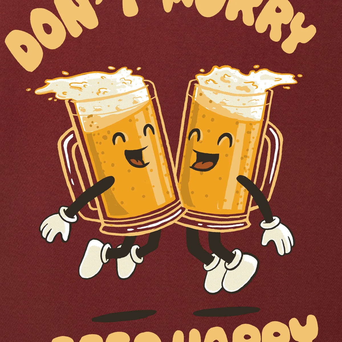 Camiseta manga corta Dont Worry Beer Happy rojo arándano