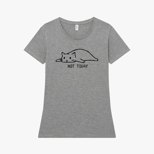 Camiseta manga corta Not Today gris mezcla mujer