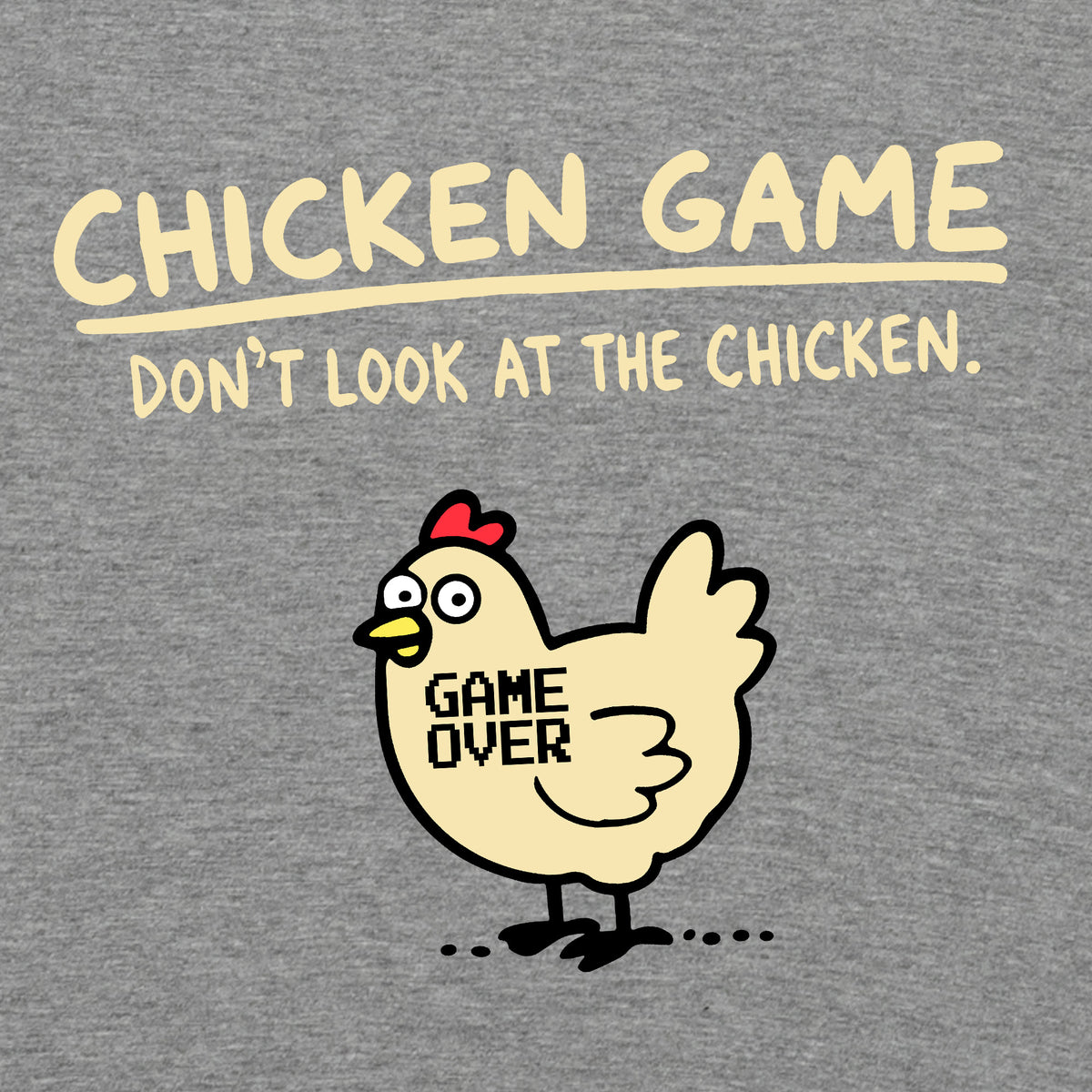 Camiseta manga corta Chicken Game gris mezcla mujer