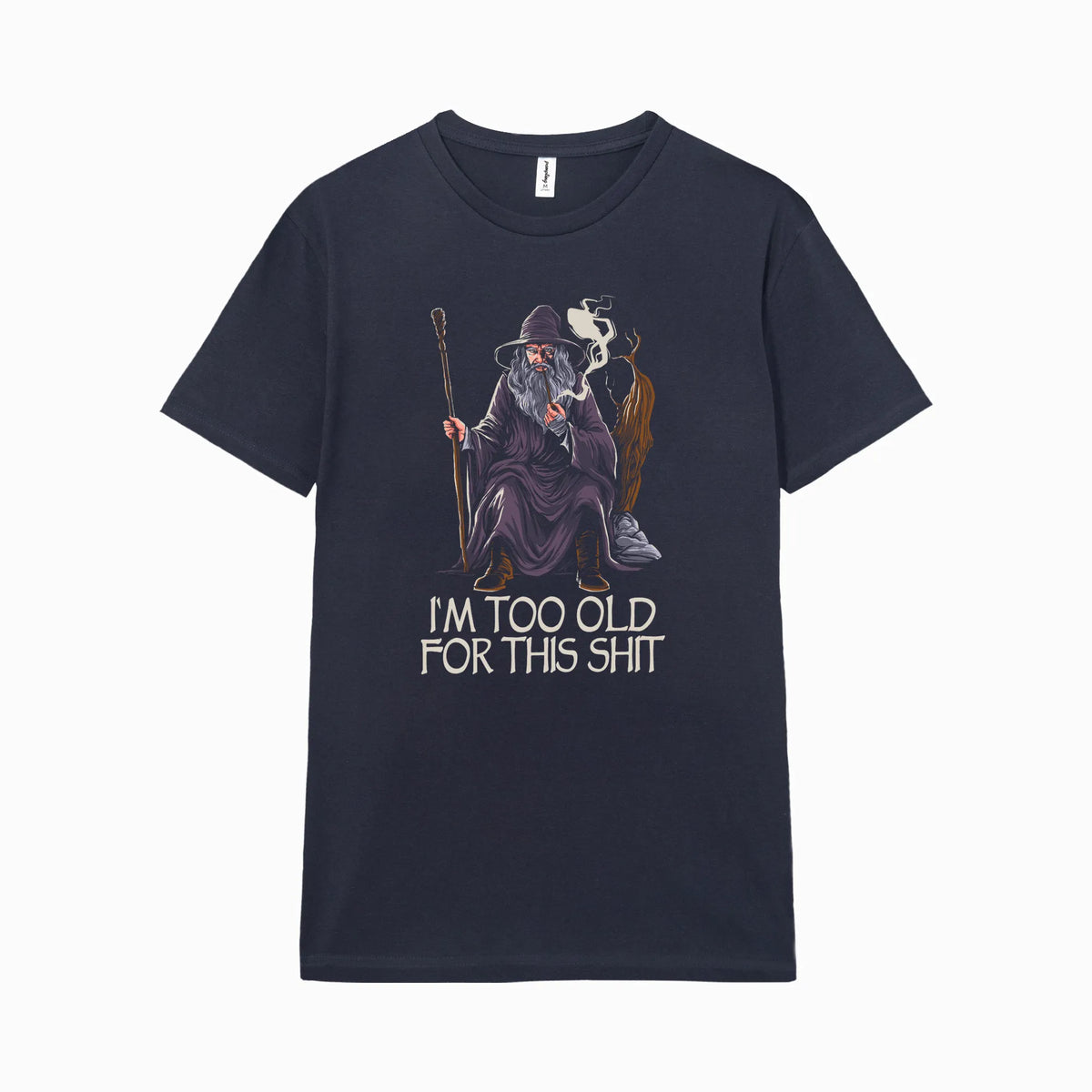 Camiseta manga corta Too Old For This azul marino