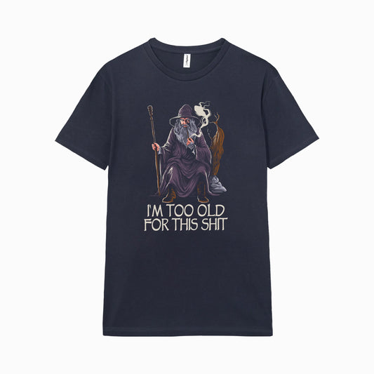 Camiseta manga corta Too Old For This azul marino