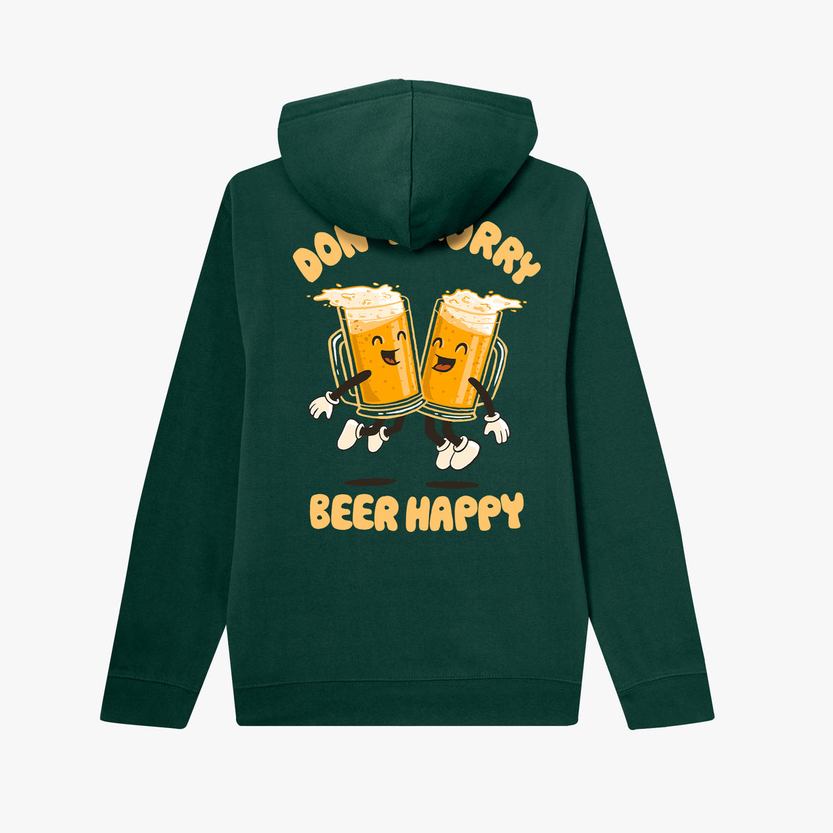 Sudadera con capucha Dont Worry Beer Happy verde bosque