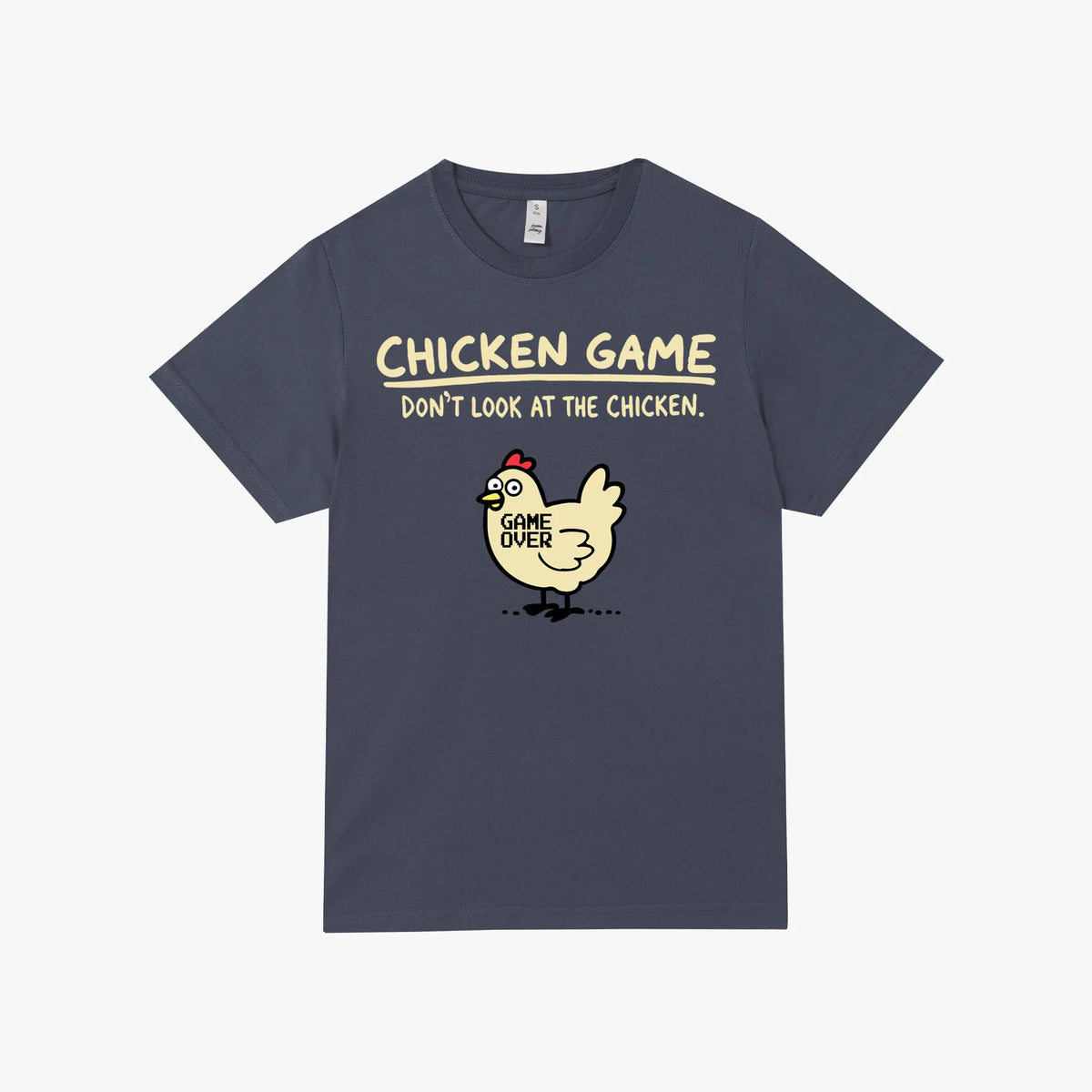 Camiseta manga corta Chicken Game azul vaquero kids