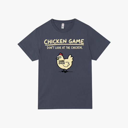 Camiseta manga corta Chicken Game azul vaquero kids