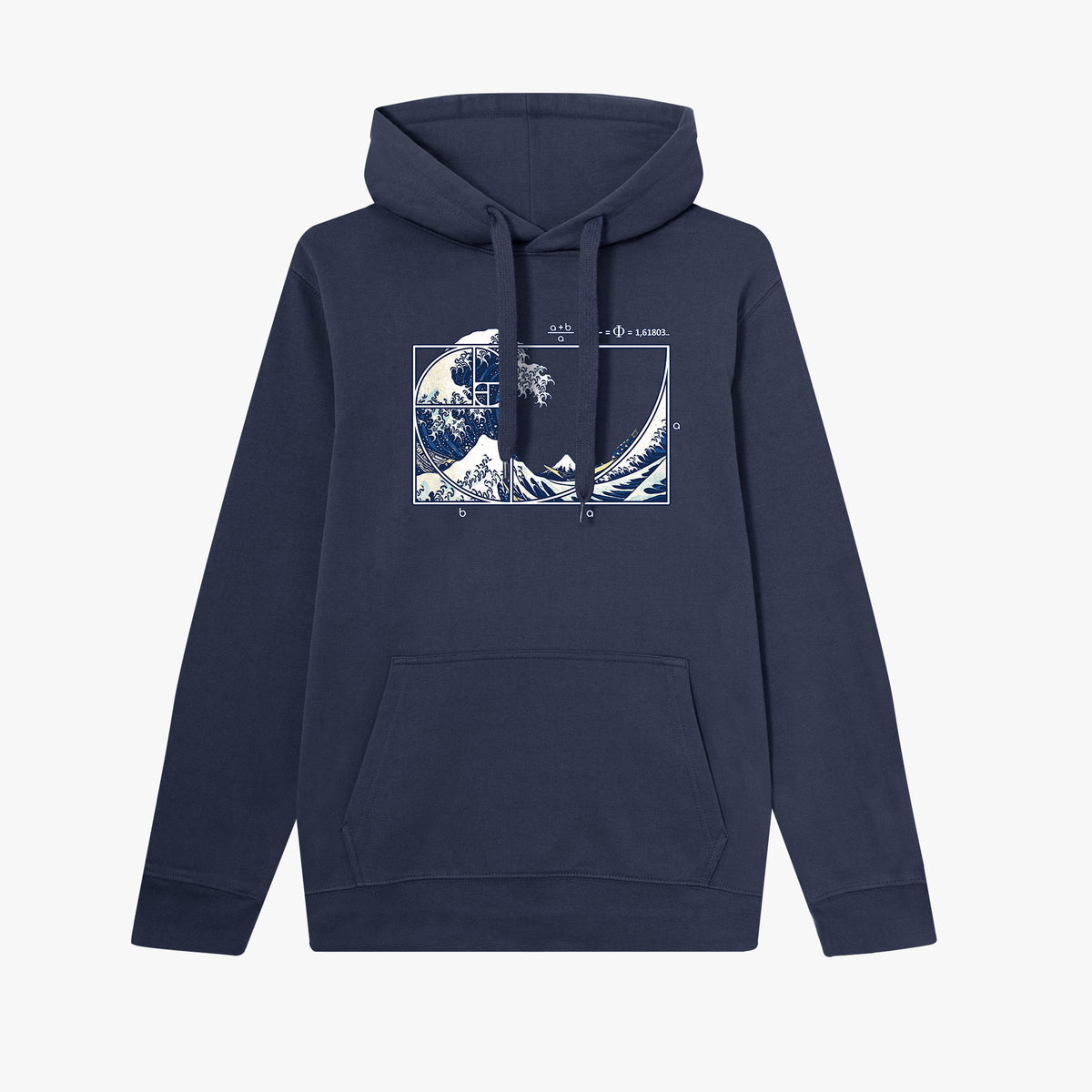 Sudadera con capucha The Great Fibonacci Wave azul marino