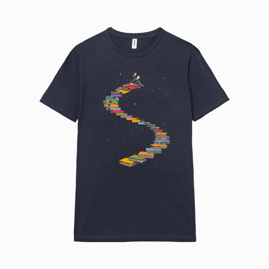 Camiseta manga corta Stairway To Knowledge azul marino