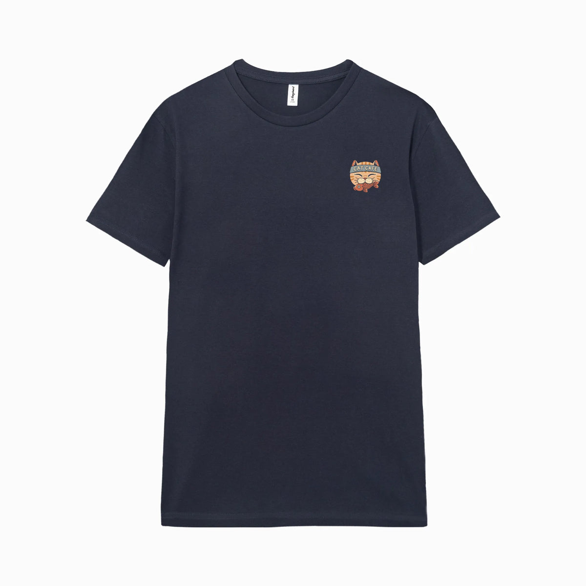 Camiseta manga corta Cat Cafe azul marino