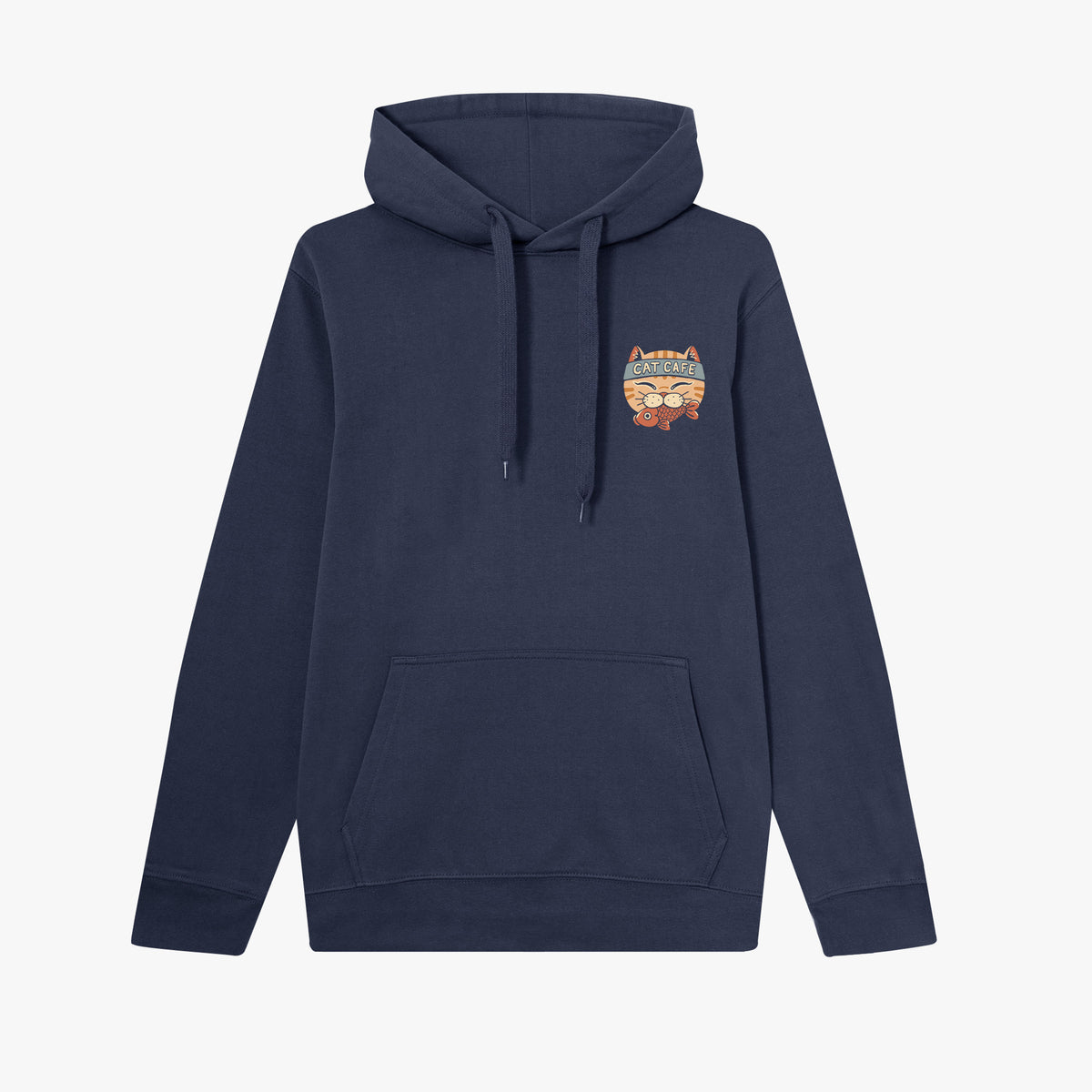 Sudadera con capucha Cat Cafe azul marino