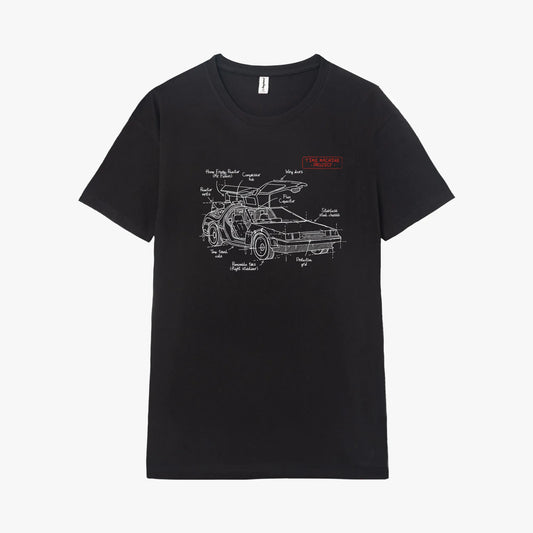 Camiseta manga corta Time Machine Project negro profundo