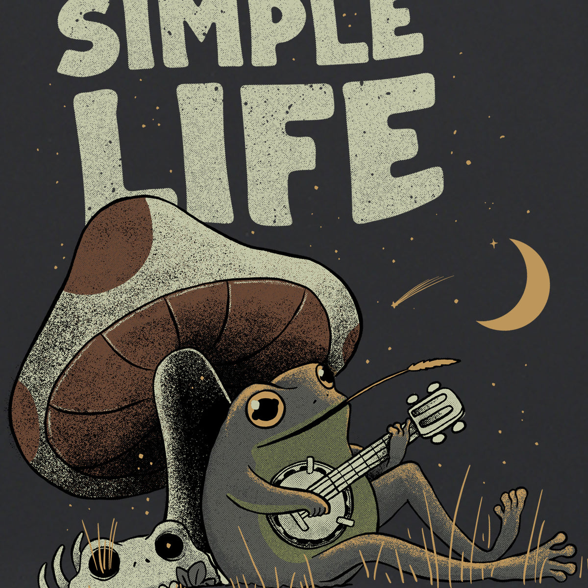 Camiseta manga corta Simple Life negro profundo mujer