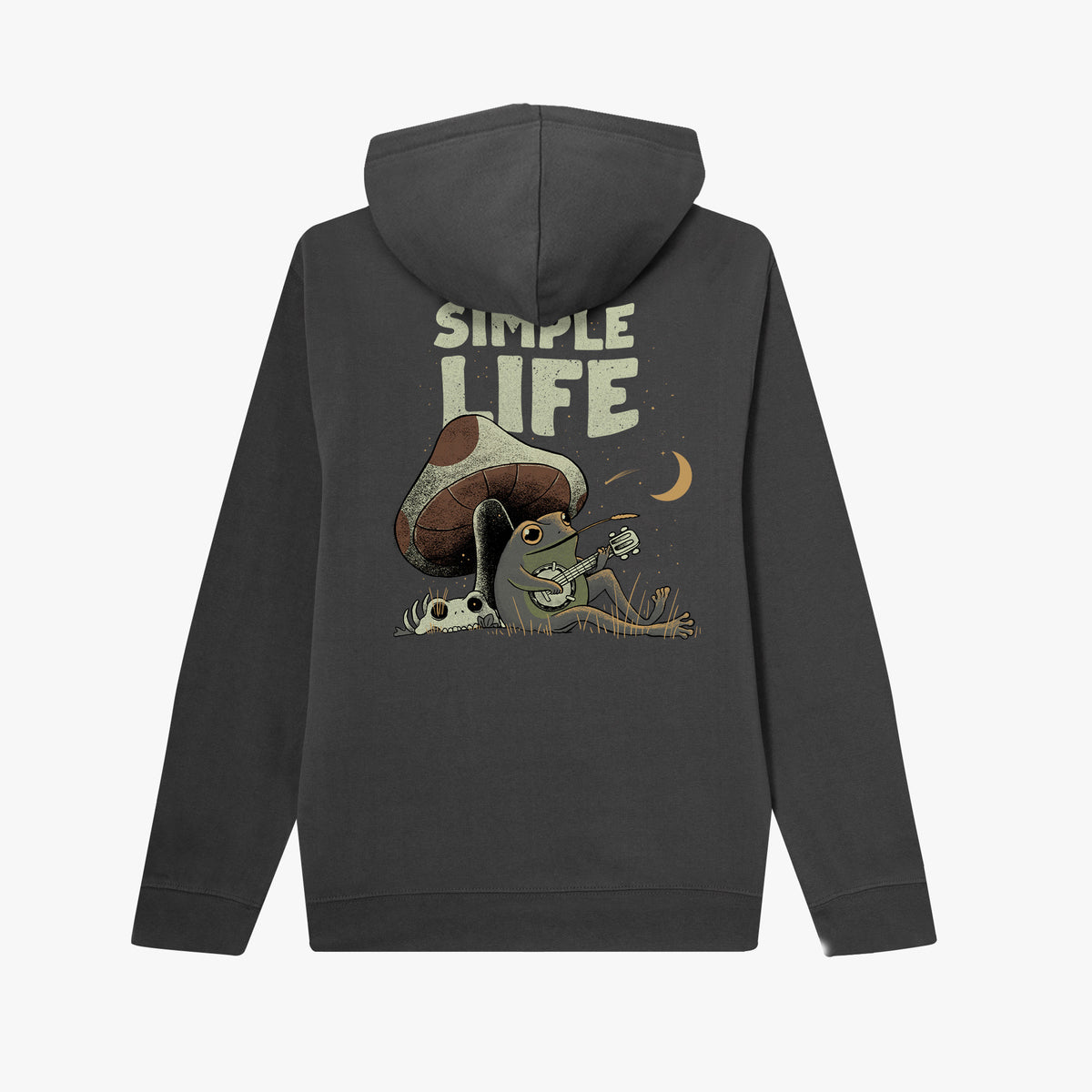 Sudadera con capucha Simple Life gris ratón