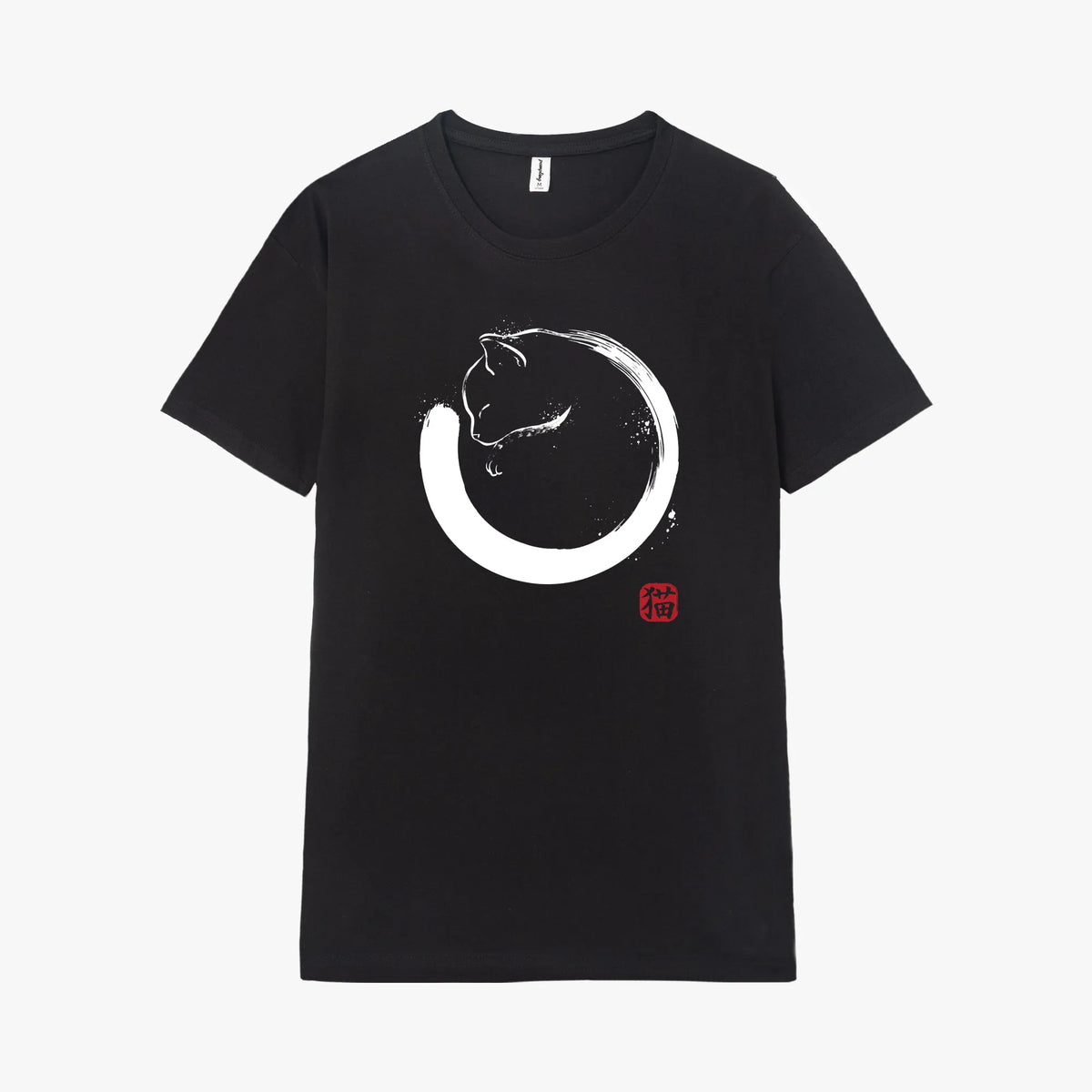 Camiseta manga corta Purrfect Circle negro profundo