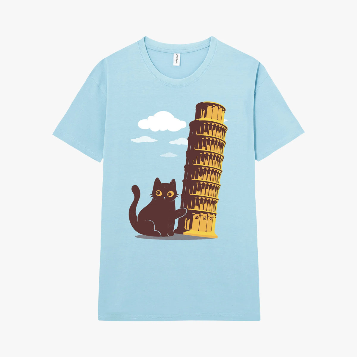 Camiseta manga corta Gatto Di Pisa azul celeste
