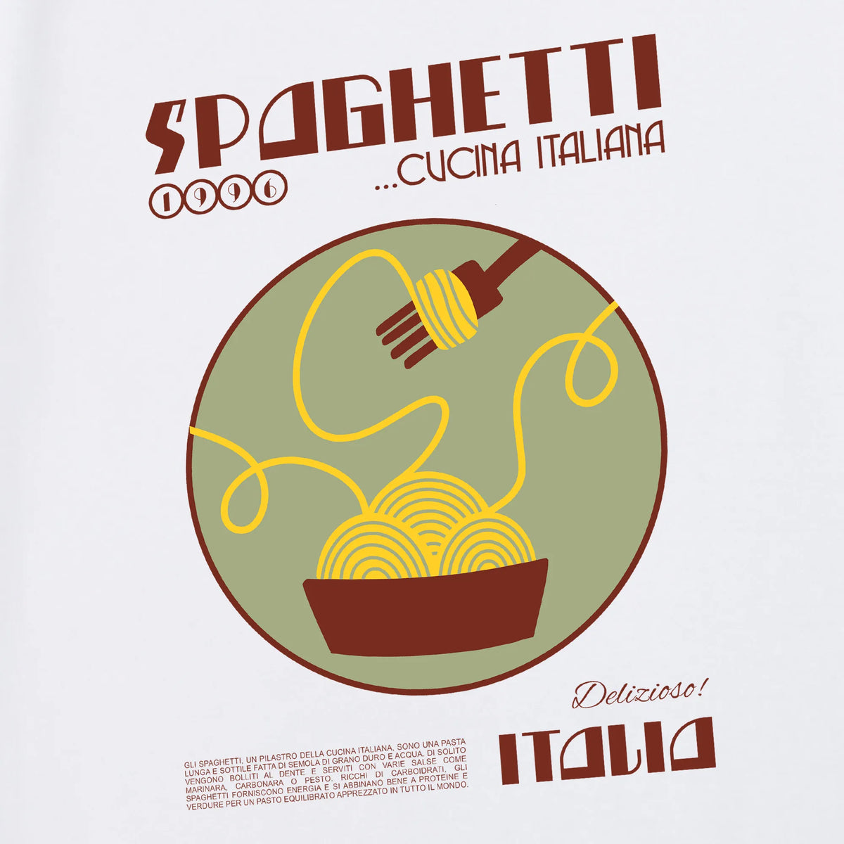 Camiseta manga corta Cucina Italiana blanco clásico