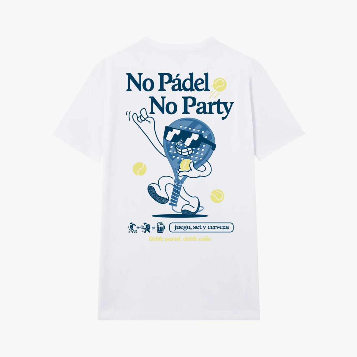 Camiseta manga corta No Pádel, No Party blanco clásico