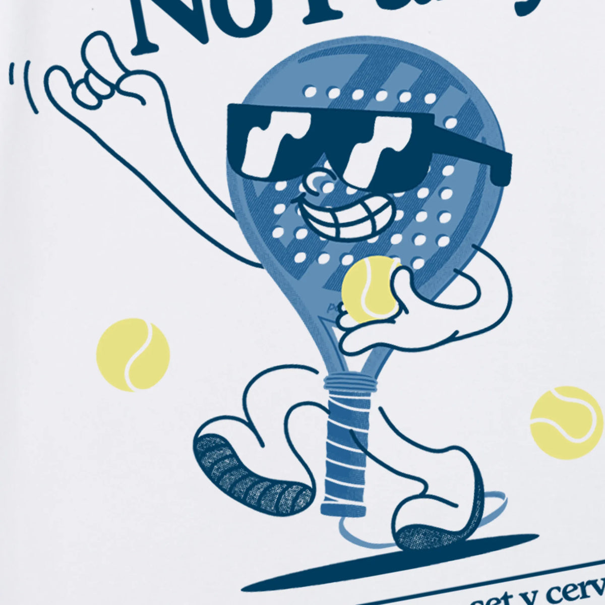 Camiseta manga corta No Pádel, No Party blanco clásico
