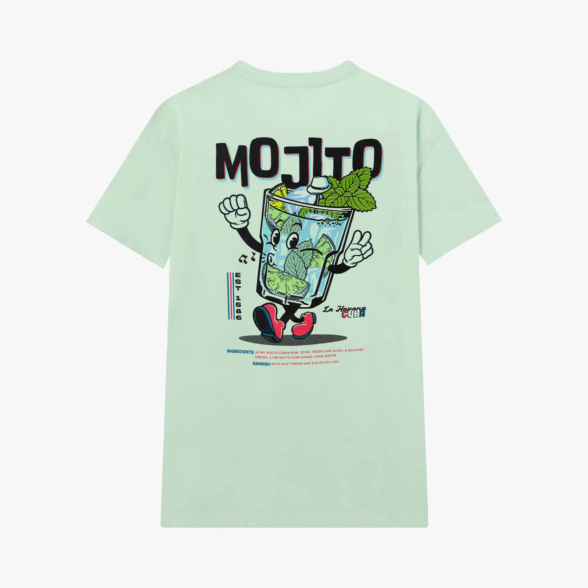 Camiseta manga corta Mojito Cocktail verde menta
