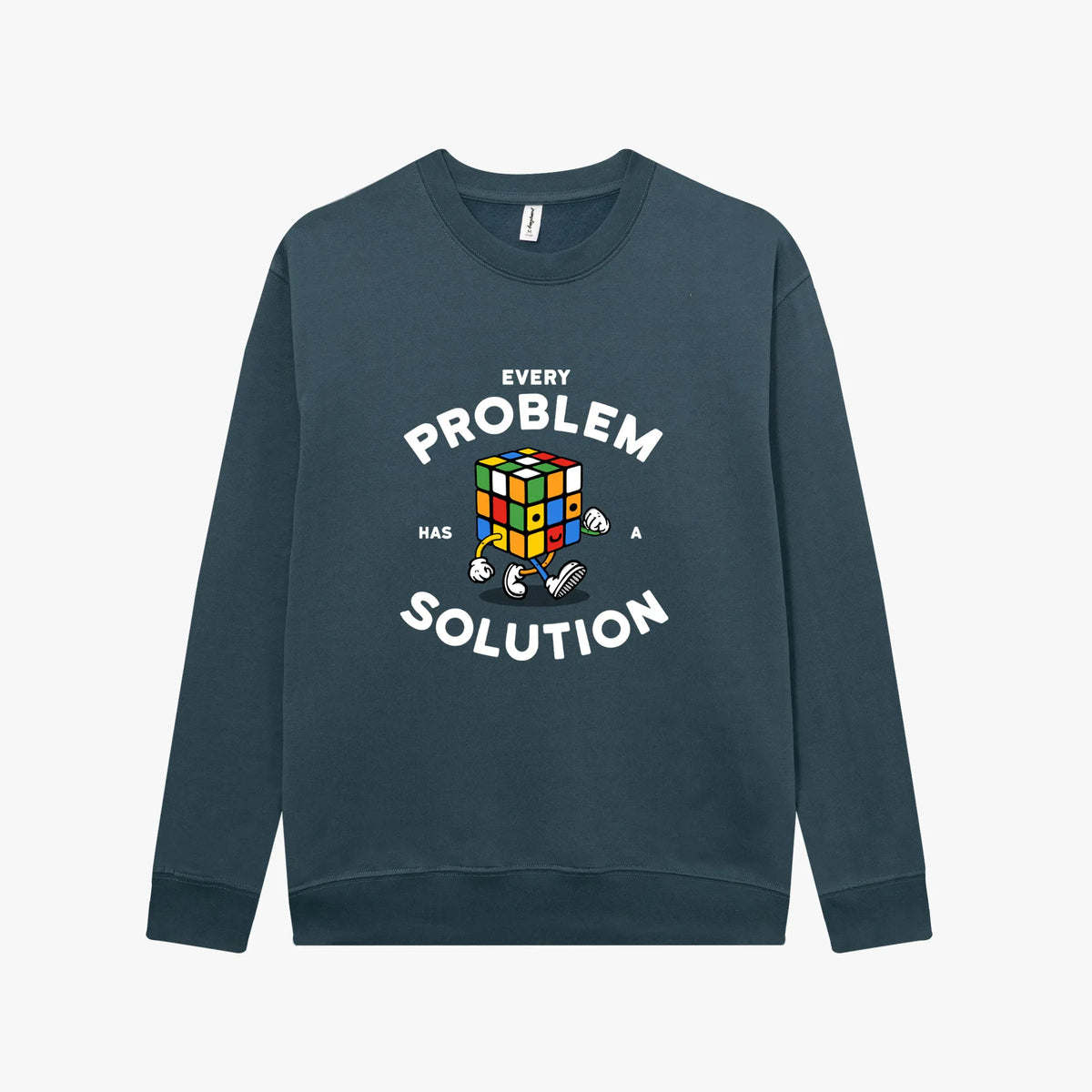 Sudadera sin capucha Every Problem Has A Solution gris estelar